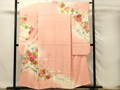 平和屋着物■豪華振袖　総刺繍　草花文　枝梅　暈し染め　金銀糸　正絹　逸品　DABH4223qp