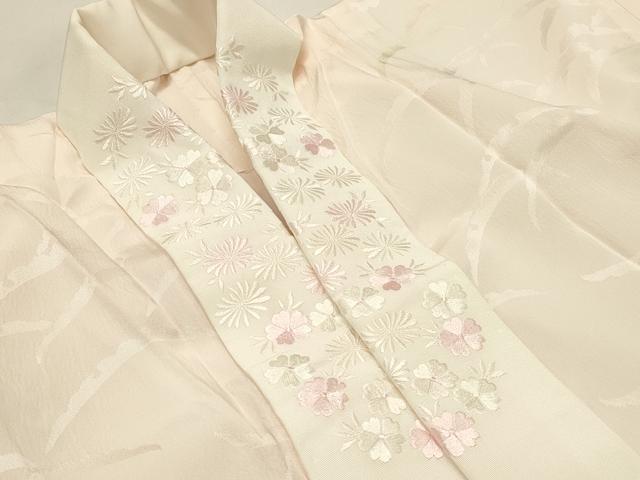 平和屋着物■長襦袢　無双仕立て　雪芝文　暈し染め　半衿刺繍　正絹　逸品　DABH4228qp