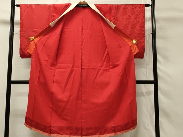平和屋着物■アンティーク　大正ロマン　長襦袢　袷　飛鶴花地紋　正絹　逸品　DABH4231qp