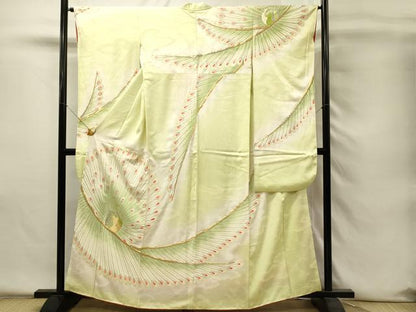 平和屋着物■豪華振袖　総刺繍　駒刺繍　孔雀文　暈し染め　金銀糸　正絹　逸品　DABH4232qp
