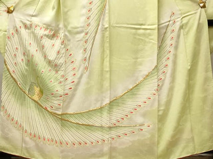平和屋着物■豪華振袖　総刺繍　駒刺繍　孔雀文　暈し染め　金銀糸　正絹　逸品　DABH4232qp