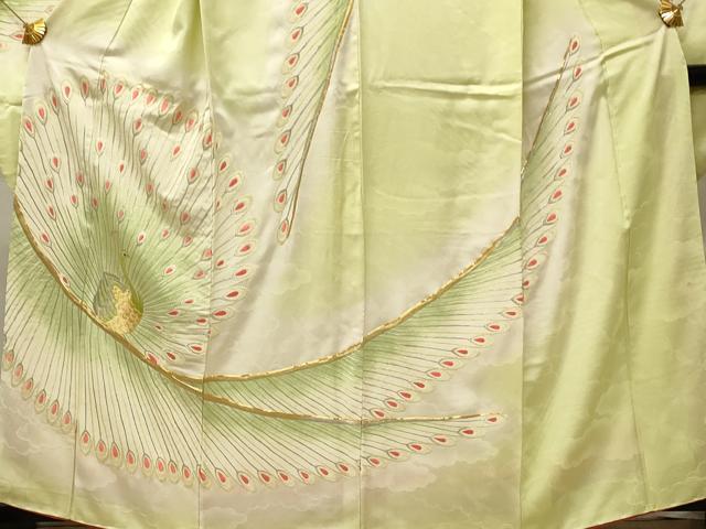平和屋着物■豪華振袖　総刺繍　駒刺繍　孔雀文　暈し染め　金銀糸　正絹　逸品　DABH4232qp