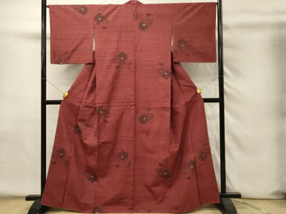 平和屋着物■上質な紬　枝椿　正絹　逸品　DABH4235qp