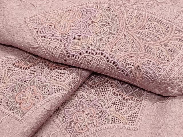 平和屋着物■中国三大刺繍　スワトウ刺繍　汕頭刺繍　総刺繍　訪問着　地紙花文　暈し染め　正絹　逸品　DABH4250qp