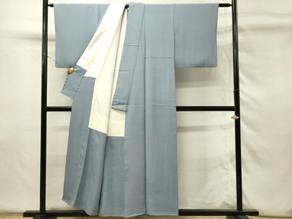 平和屋着物■上質な色無地　草木地紋　錫色　正絹　逸品　DABH4262qp