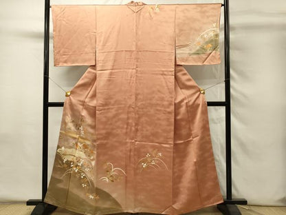 平和屋着物■訪問着　駒刺繍　草花文　暈し染め　金彩　ますいわ屋扱い　正絹　逸品　DABH4281qp