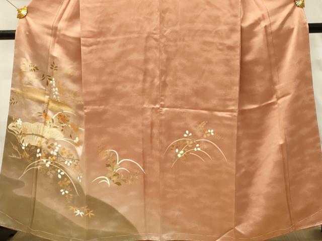 平和屋着物■訪問着　駒刺繍　草花文　暈し染め　金彩　ますいわ屋扱い　正絹　逸品　DABH4281qp
