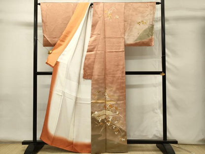 平和屋着物■訪問着　駒刺繍　草花文　暈し染め　金彩　ますいわ屋扱い　正絹　逸品　DABH4281qp