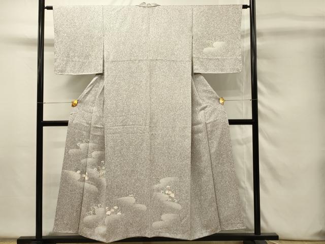 平和屋着物■訪問着　雲取り花文　たたき染め　正絹　逸品　DABH4284qp
