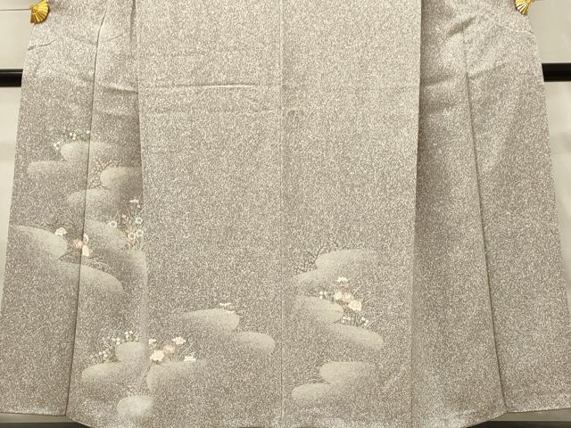 平和屋着物■訪問着　雲取り花文　たたき染め　正絹　逸品　DABH4284qp
