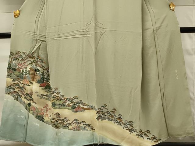 平和屋着物■豪華色留袖　駒刺繍　兼六園　暈し染め　金彩　正絹　逸品　DABH4288qp