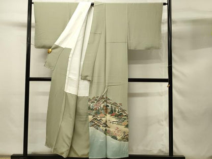 平和屋着物■豪華色留袖　駒刺繍　兼六園　暈し染め　金彩　正絹　逸品　DABH4288qp