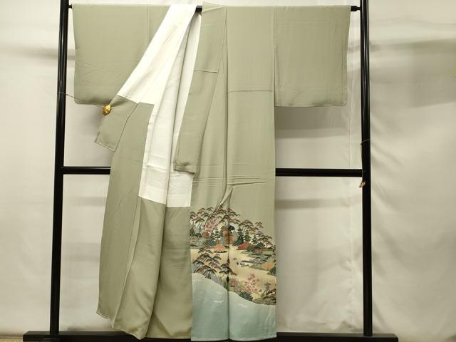 平和屋着物■豪華色留袖　駒刺繍　兼六園　暈し染め　金彩　正絹　逸品　DABH4288qp