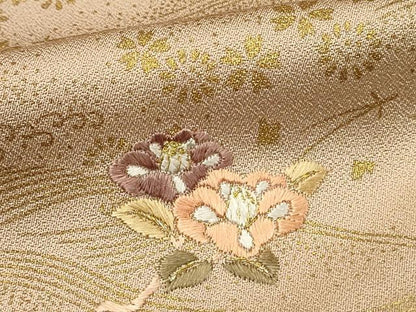 平和屋着物■訪問着　駒刺繍　扇面舞花文　暈し染め　金彩　鈴乃屋扱い　正絹　逸品　DABH4289qp