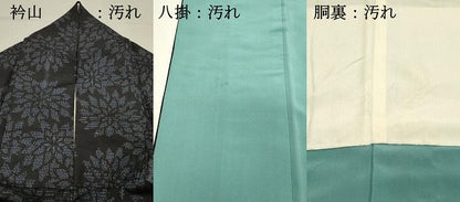 平和屋着物■結城紬　80亀甲　菊尽くし　正絹　逸品　DABH4296qp