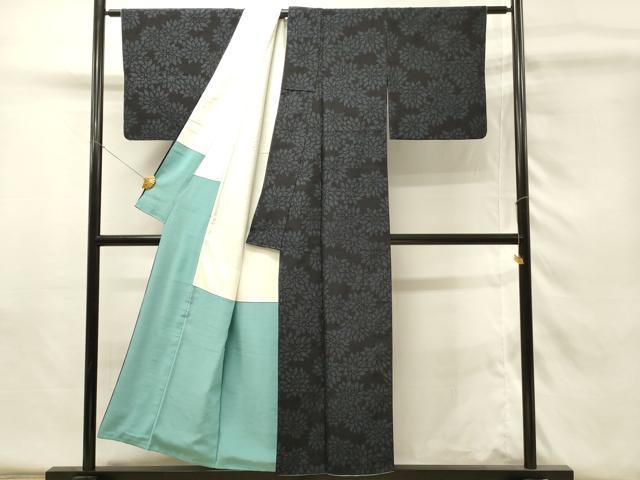 平和屋着物■結城紬　80亀甲　菊尽くし　正絹　逸品　DABH4296qp
