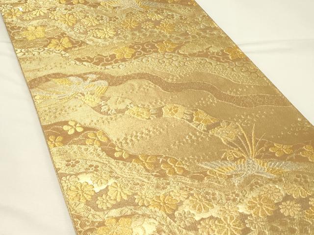 平和屋着物◎六通柄袋帯 唐織 鳳凰花文 金銀糸 正絹 逸品