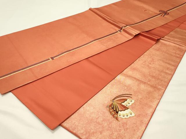 平和屋着物◎太鼓柄袋帯　総刺繍　駒刺繍　舞蝶結び紐文　金糸　引箔　正絹　逸品　未使用　DABH4308qp