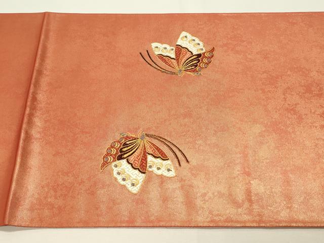 平和屋着物◎太鼓柄袋帯　総刺繍　駒刺繍　舞蝶結び紐文　金糸　引箔　正絹　逸品　未使用　DABH4308qp