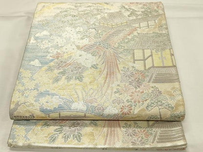 平和屋着物◎900織特選佐賀錦　六通柄袋帯　鳳凰花文　金銀糸　正絹　逸品　DABH4329qp