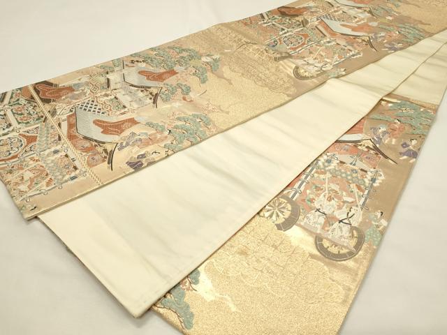 平和屋着物◎六通柄袋帯　唐織　祇園囃　金糸　正絹　逸品　DABH4338qp