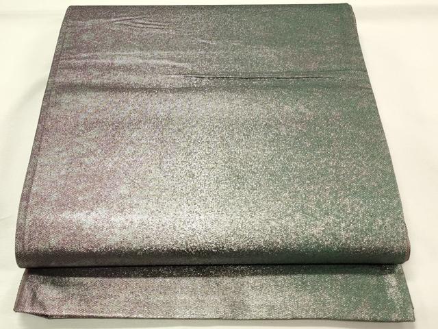 平和屋着物◎全通柄袋帯　霞文　銀糸　引箔　正絹　逸品　DABH4357qp
