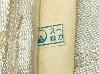 平和屋着物◎六通柄袋帯　地紙草花文　金銀糸　鈴乃屋扱い　正絹　逸品　DABH4359qp