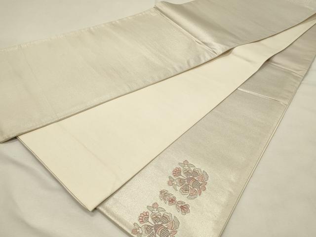 平和屋着物◎中国三大刺繍　スワトウ刺繍　汕頭刺繍　総刺繍　太鼓柄袋帯　亀甲更紗花文　銀糸　正絹　逸品　DABH4415qp
