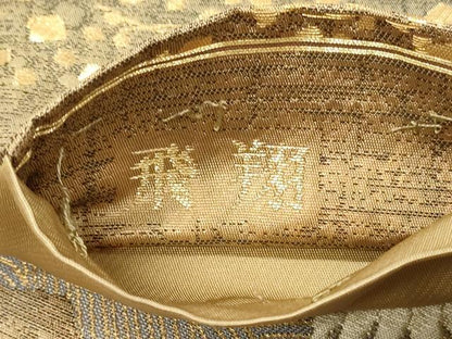 平和屋着物◎六通柄袋帯　ふくれ織　飛翔　金糸　正絹　逸品　DABH4417qp