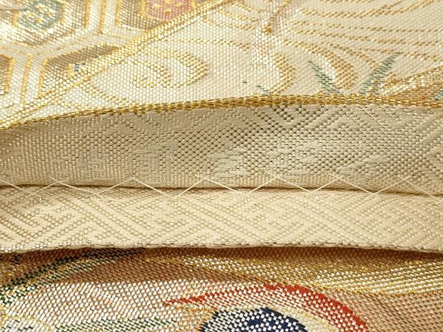 平和屋着物◎佐賀錦　六通柄袋帯　瑞鳳慶賀文　金銀糸　正絹　逸品　DABH4428qp
