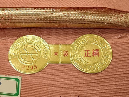 平和屋着物◎西陣　六通柄袋帯　唐織　豊楽古代裂　金銀糸　証紙付き　正絹　逸品　DABH4441qp