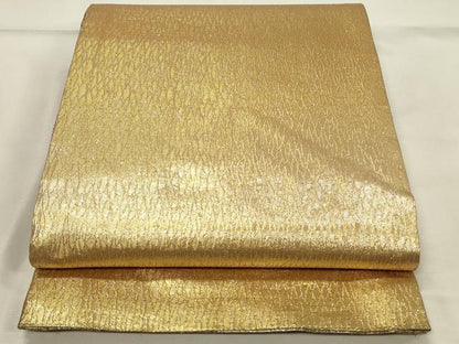 平和屋着物◎佐賀錦　両面　全通柄袋帯　抽象文様　金糸　正絹　逸品　DABH4446qp