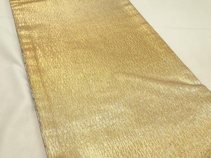 平和屋着物◎佐賀錦　両面　全通柄袋帯　抽象文様　金糸　正絹　逸品　DABH4446qp