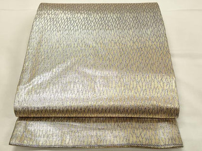 平和屋着物◎佐賀錦　両面　全通柄袋帯　抽象文様　金糸　正絹　逸品　DABH4446qp