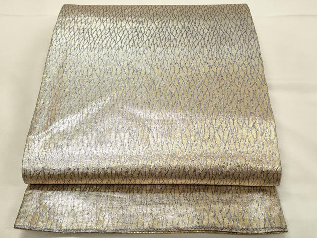 平和屋着物◎佐賀錦　両面　全通柄袋帯　抽象文様　金糸　正絹　逸品　DABH4446qp