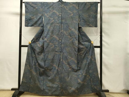 平和屋着物■本場染大島紬　草花文　正絹　逸品　DABH4458qp