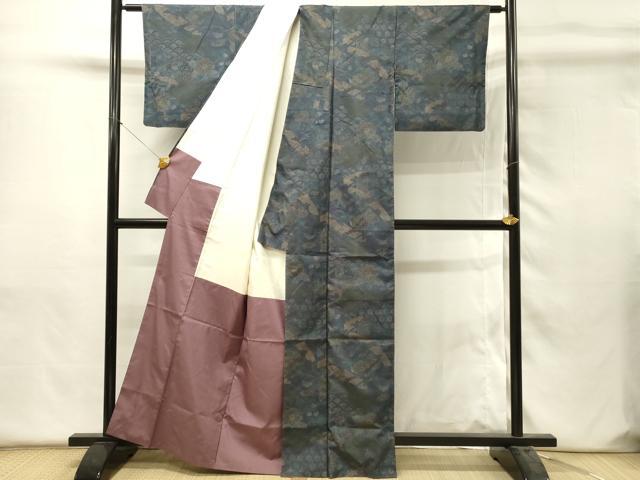 平和屋着物■本場染大島紬　草花文　正絹　逸品　DABH4458qp