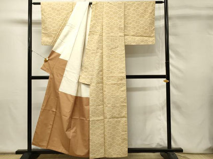 平和屋着物■上質な紬　亀甲文　正絹　逸品　DABH4464qp