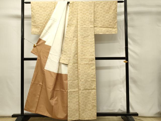 平和屋着物■上質な紬　亀甲文　正絹　逸品　DABH4464qp