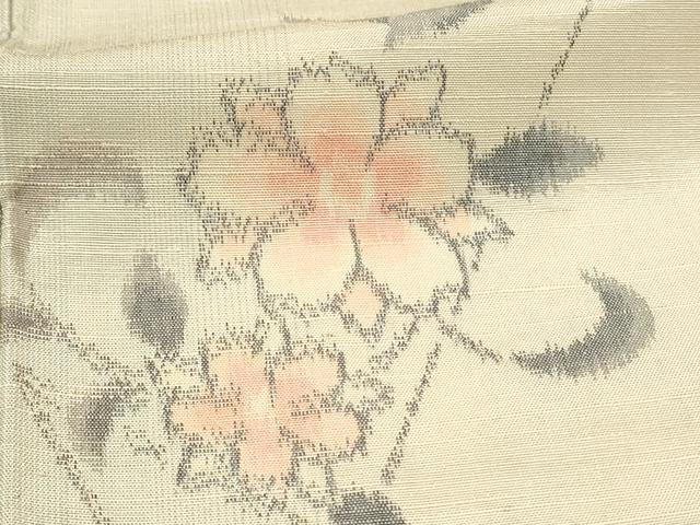平和屋着物■上質な紬　草花文　暈し染め　正絹　逸品　DABH4467qp