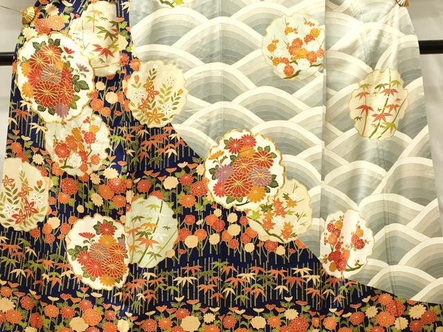 平和屋着物■訪問着　駒刺繍　雪輪花文　枝梅　金彩　正絹　逸品　DABH4468qp