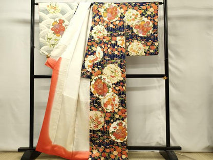 平和屋着物■訪問着　駒刺繍　雪輪花文　枝梅　金彩　正絹　逸品　DABH4468qp
