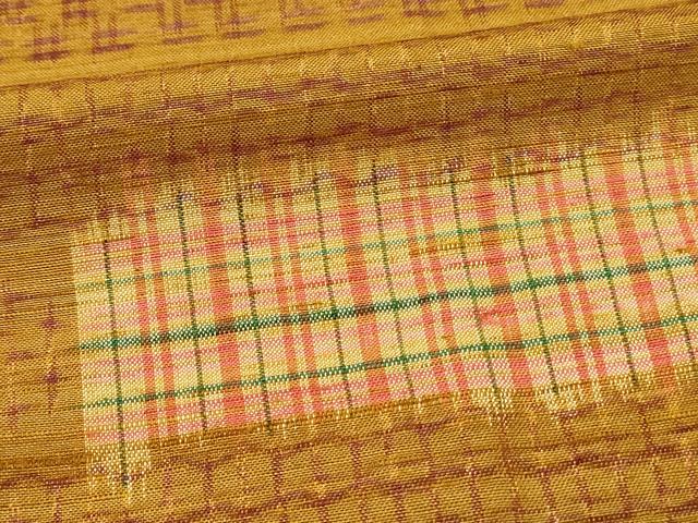 平和屋着物■上質な紬　横段抽象文　正絹　逸品　DABH4471qp