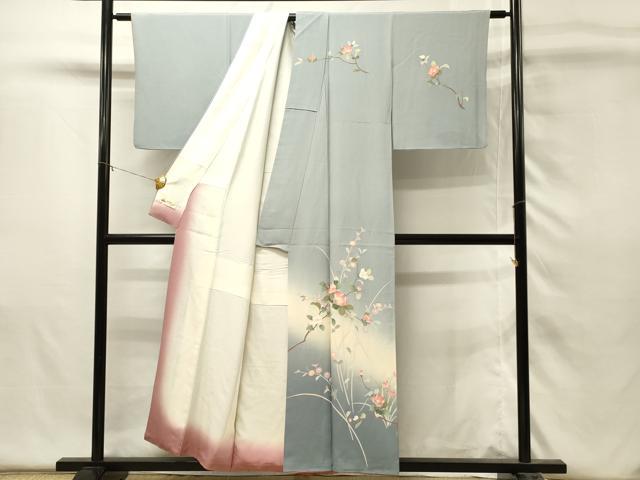 平和屋着物■訪問着　友禅　枝花文　暈し染め　やまと誂製　正絹　逸品　DABH4474qp