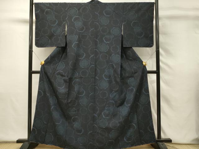 平和屋着物■上質な紬　雪輪重ね文　正絹　逸品　DABH4482qp