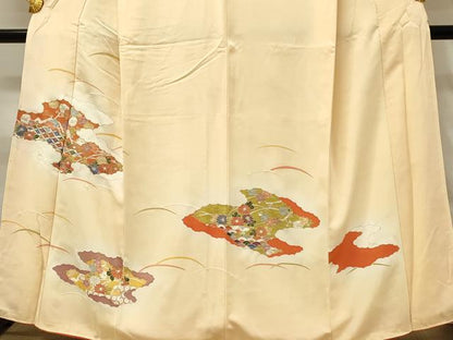 平和屋着物■訪問着　駒刺繍　雲取り吉祥花文　暈し染め　金彩　正絹　逸品　DABH4483qp