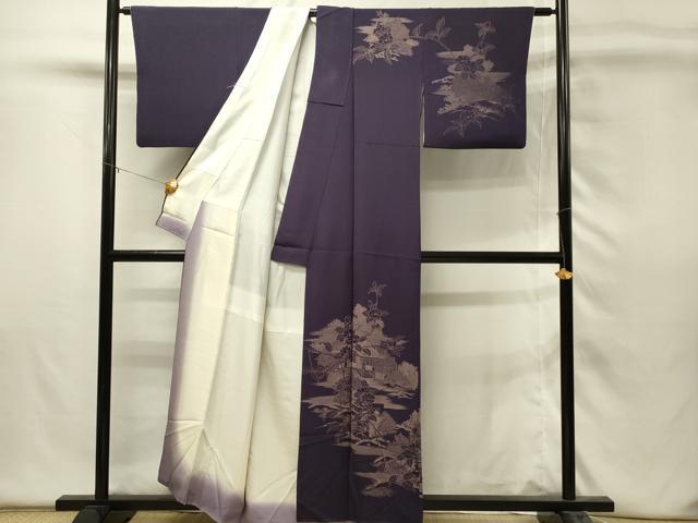 平和屋着物■訪問着　刺繍　風景花文　正絹　逸品　DABH4484qp