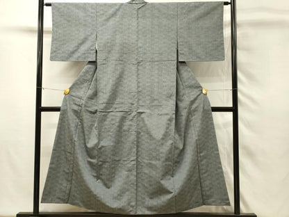 平和屋着物■上質な紬　変わり市松文様　正絹　逸品　DABH4485qp