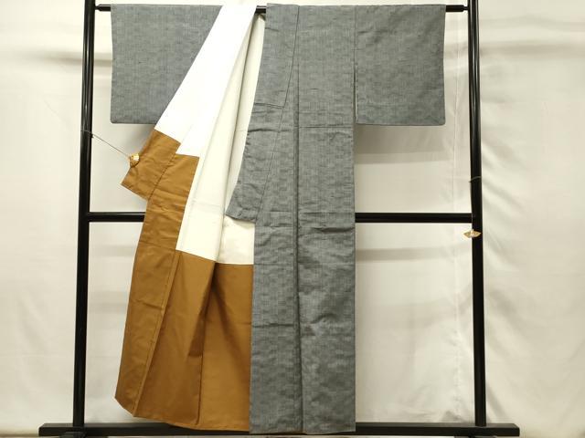 平和屋着物■上質な紬　変わり市松文様　正絹　逸品　DABH4485qp
