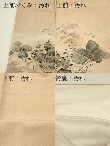 平和屋着物■訪問着　風景文　暈し染め　金彩　正絹　逸品　DABH4487qp